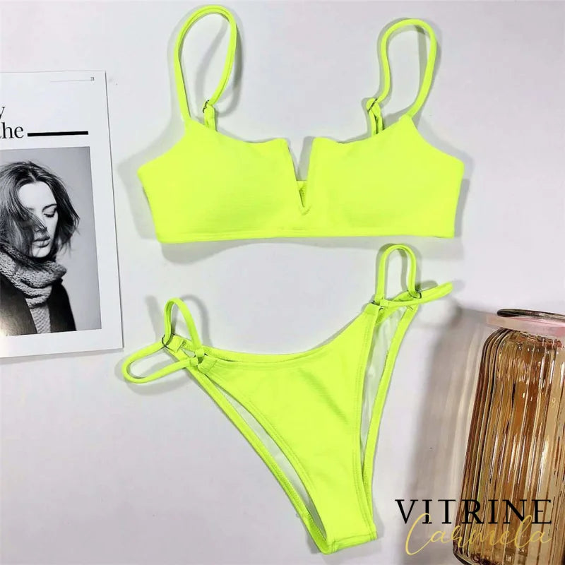 Biquíni Ribbed Amarelo Neon / P 200000600