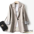 Blazers Women Trendy Patchwork Korean Chic Spring Loose Pockets Lady Elegant Coats Single Button