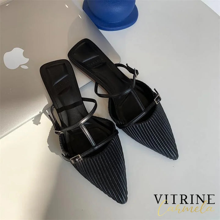 Summer Women Slippers Outdoor Flats Pointed Toe Causal Sandals Comfortable Fashion Green Shoes Plus