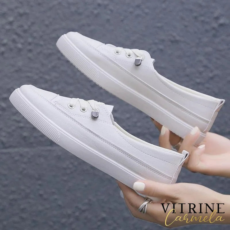 Comemore 2021 New Moccasins Woman Summer Loafers White Flat Rubber Sole Vulcanize Sports Shoes